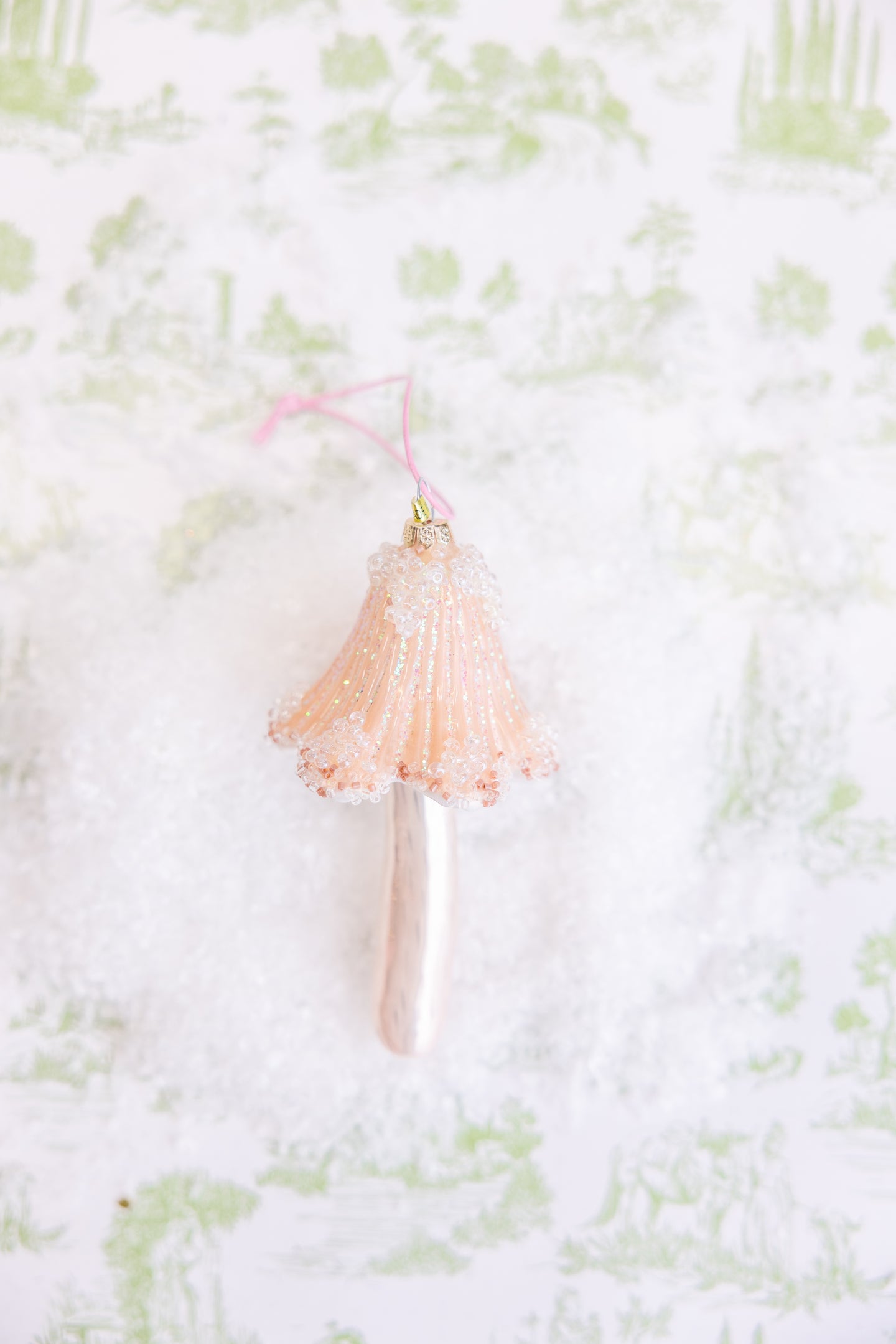 Frosted Mushroom Ornament
